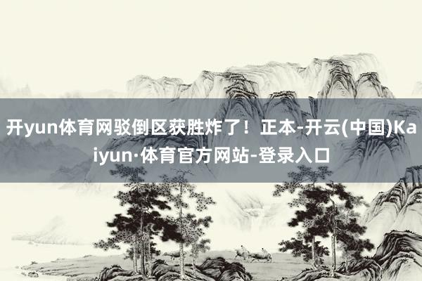 开yun体育网驳倒区获胜炸了！正本-开云(中国)Kaiyun·体育官方网站-登录入口