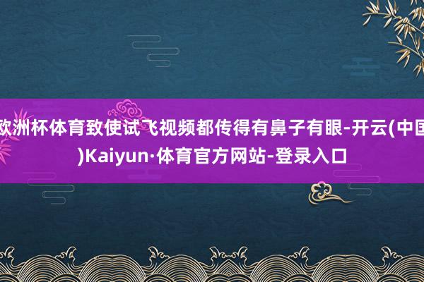 欧洲杯体育致使试飞视频都传得有鼻子有眼-开云(中国)Kaiyun·体育官方网站-登录入口