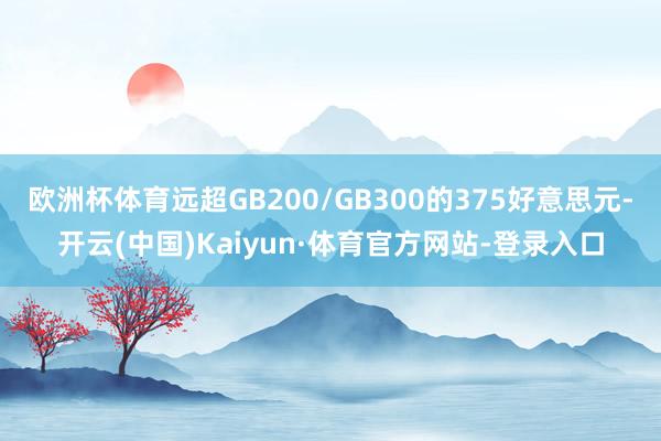 欧洲杯体育远超GB200/GB300的375好意思元-开云(中国)Kaiyun·体育官方网站-登录入口