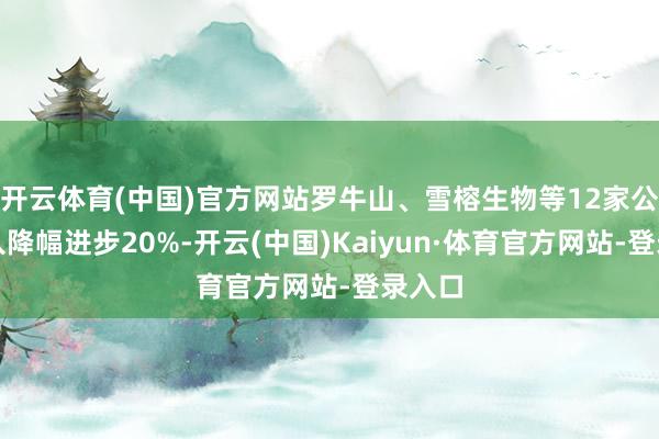 开云体育(中国)官方网站罗牛山、雪榕生物等12家公司收入降幅进步20%-开云(中国)Kaiyun·体育官方网站-登录入口