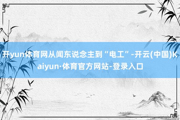 开yun体育网从闻东说念主到“电工”-开云(中国)Kaiyun·体育官方网站-登录入口