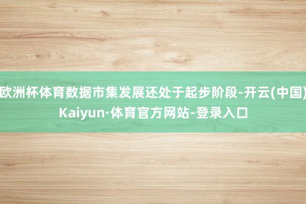 欧洲杯体育数据市集发展还处于起步阶段-开云(中国)Kaiyun·体育官方网站-登录入口