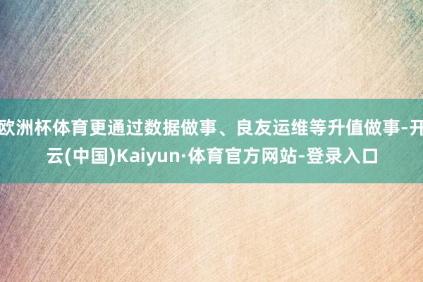欧洲杯体育更通过数据做事、良友运维等升值做事-开云(中国)Kaiyun·体育官方网站-登录入口